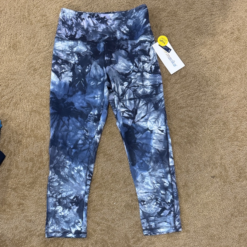 NWT Marika Blue Tie-Dye Leggings, Medium
